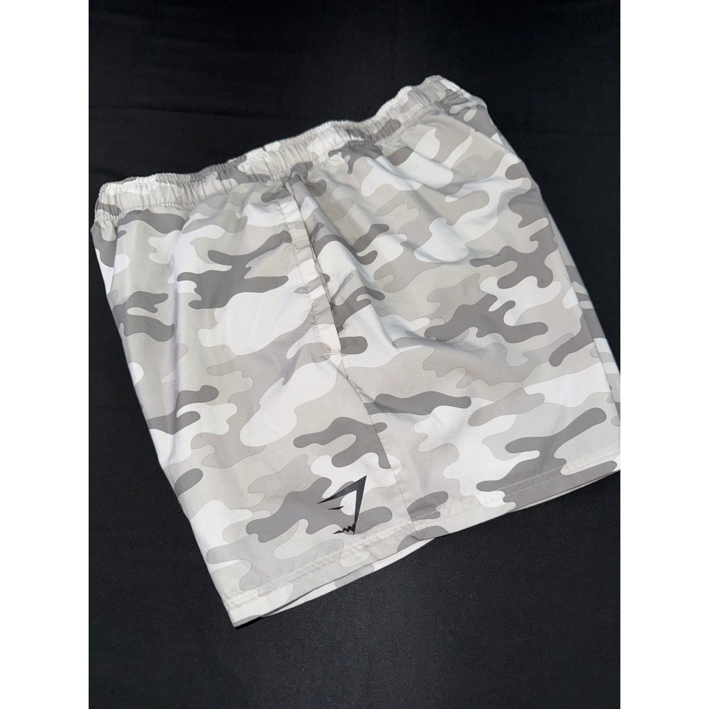 Gymshark Arrival Shorts Mens Medium Grey White Camo Athletic Training A2A1M